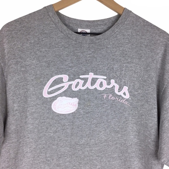 FLORIDA GATORS Graphic T Shirt Short Sleeve Pink Grey Game Day Spirit Size Large - Picture 2 of 10